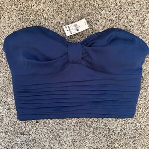 Express Royal Blue Strapless Crop Top